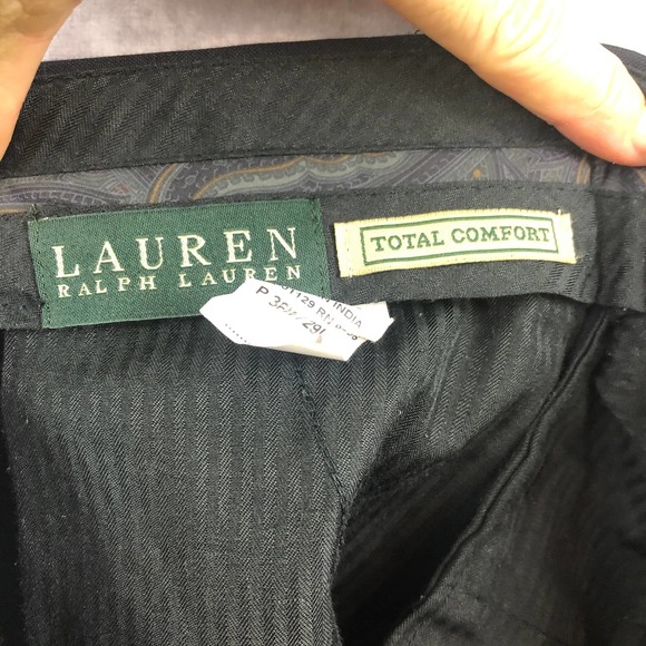 LRL Ralph Lauren Pants Mens 36x29 Total Comfort Wool Flat Front Dress Navy Blue - Picture 3 of 9